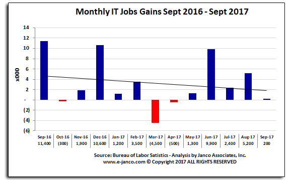 Monthly IT Job Market growth