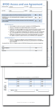 Security template electronic forms