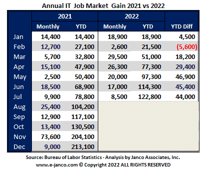 YTD IT Job Market growth